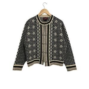 VTG Norwegian Telemark Wool Knit Cardigan Authentic Nordic Heritage Green RARE